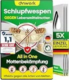 anwerk® Schlupfwespen gegen Lebensmittelmotten - 5 Karten à 1 Lieferung - Effektiv Lebensmittel Motten bekämpfen - Alternative zur Mottenfalle, Mottenspray, Pheromonfalle (5X Karten à 1 Lieferung)