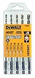 DEWALT DT60099-QZ (Mehrzweckbohrer Set 5-tlg. Inhalt: Ø 4, 5, 6, 8 mm, geeignet für Holz, Kunststoff, Baustahl, NE Metall, sowie Mauerwerk, für den Einsatz in Bohr und Schlagbohrmaschinen, schlagfest)