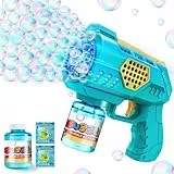 Seifenblasenpistole Seifenblasenmaschine Kinder mit LED Licht Elektrisch Seifenblasen Pistole mit 110 ML Tank Automatische Bubble Machine für Kids Geschenkgeburtstag Party Neujahr Hochzeit (Blau)