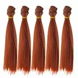 EXCEART 5 Stück Puppenhaare zum Basteln Puppe Tressen Perücke Puppen 18cm Lange Glatte Haar Perücken Puppen Hitze Beständig Gerade Synthetische Haar für Puppen Haare DIY Selber Machen