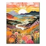 YALKIN Malen Nach Zahlen Erwachsene, Paint by Numbers Malen Nach Zahlen, DIY Landschaft mit Pinseln und Acrylfarben Handgemalt Ölgemälde Leinwand für Home Decor, Ohne Rahmen (40x50cm)