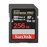 SanDisk Extreme PRO SDXC UHS-II Speicherkarte V60 256 GB (280 MB/s, 6K, 4K UHD, U3, C10, Rescue PRO Deluxe)