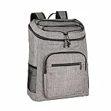 Amazon Basics Rucksack-Kühlbox, wasserdicht, leicht, isoliert, Fassungsvermögen von 20 l (30 Dosen), Grau