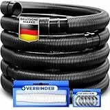 KESSER® Poolschlauch 10m / Ø 38mm | Schwimmbadschlauch mit Muffen | Solarschlauch für Pool | Saugschlauch | Pumpenschlauch | Flexibler Wasserschlauch inkl. Schlauchschellen & -verbindung | Schwarz