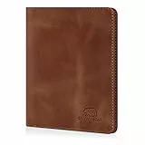 BROWN BEAR Ausweisetui Leder mit RFID-Schutz | Echtleder Vintage Braun | für Damen & Herren | Kartenetui ohne Münzfach | Geldbörse mit Fach für Kfz-Schein & 13 Karten - BB 8015 HBR