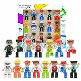 Playmags Große Magnetfiguren Community Set mit 15 Teilen - 3 Zoll Spielmenschen Perfekt für Magnetspielzeug Bausteine - STEM Lernspielzeug für Kinder - Magnet Fliesen Erweiterung Zubehör Pack