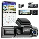 AZDOME M550 3 Lens 4K Dashcam Auto 2.5K+ 1080P+ 1080P vorne hinten innen mit 64GB SD Karte, WiFi, GPS, Super Nachtsicht, Parküberwachung, Loop-Aufnahm, WDR, G Sensor, 3.19” Hitzebeständig (M550 Pro)