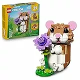 LEGO Creator 3in1 Cute Hamster with a Flower Toy - Animal Figure Transforms into a Hedgehog or Eagle - DIY Room Decor Idea - Birthday Gift for 7+ Year Old Girls & Boys - 31376
