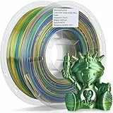 LANDU Silk PLA 3D Drucker Filament Mehrfarbiges PLA Filament 1.75mm 1kg/2.2lb Seide Rainbow Color Gradient 3D Filament Hochglänzende Oberfläche Maßgenauigkeit +/-0.02mm Silk Regenbogen