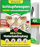 anwerk® Schlupfwespen gegen Lebensmittelmotten - 4 Karten à 1 Lieferung - Effektiv Lebensmittel Motten bekämpfen - Alternative zur Mottenfalle, Mottenspray, Pheromonfalle (4X Karten à 1 Lieferung)