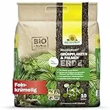 Neudorff NeudoHum Grünpflanzen und Palmenerde 10 Liter - Torffreie Bio Erde für Palmen - Monstera Erde ohne Torf fördert gesunde Zimmerpflanzen mit grünen Blättern - 100% vegan