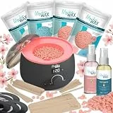My Skin WAX – Wachswärmer Set Waxing Set Wachsmaschine elektrisch mit Silikonschale, digitaler Wachserhitzer, 400 g hypoallergenes Heißwachs ohne Streifen für Gesicht, Bikinizone & Körper