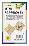 folia 3321 - Mini Geschenkboxen, Pappschachteln aus Karton, eckig, natur, 10 Stück, 7,5 x 7,5 x 4,5 cm - ideal zum Verzieren und Verschenken