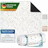 Blumtal Premium Picknickdecke wasserabweisend 200x200 cm Boho & TERRAZZO Design - waschbare Stranddecke 200x200 + weiche Zwischenfüllung - Campingdecke aus Oxford-Gewebe - Decke Terrazzo Kreise