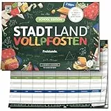 DENKRIESEN - Stadt Land VOLLPFOSTEN® - School Edition | DIN A4 Spielblock | Ab 9 Jahren | Stadt Land Fluss | Familienspiel | Lustiges Blockspiel für die ganze Familie | Perfekt für die Schulzeit