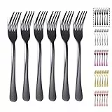 Kyraton Edelstahl Gabeln 6er, 20.8cm schwarzer Titanbeschichtung Gabel, Tafelgabeln, Besteck Gabeln, Geeignet für Haushalte, Restaurants Spülmaschinenfest