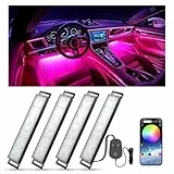 YiLaie RGB LED Innenbeleuchtung Auto, Ambientebeleuchtung Auto mit APP Steuerung und 16 Millionen Farben, Musikmodus, Farbspeicher, DREI-Tasten-Kontrollbox, Zigarettenanzünder,12V