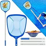 JSUEU Pool Kescher,Poolkescher mit Teleskopstange 2025 NEU Kescher Pool Feinmaschig Reinigungsset Skimmer für Poolreinigung Kescher Laubkescher,Bodenkescher Schwimmbad, Spas, Teiche, Whirlpools (XL)