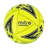 Mitre Ultimatch Hallenfußball | formbeständig | Ball Fußball, Gelb/Schwarz, 5