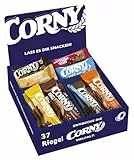 Corny Mix Box | Müsliriegel, Haferriegel und Nussriegel Thekendisplay | Office Verpflegung | 37 Riegel | 8 Sorten