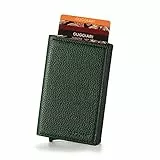 GUGGIARI® Kreditkartenetui - Kartenetui mit Münzfach/Kartenhalter mit Magnetverschluss - Aluminium RFID-Kartenhalter -Mini Geldbörse Herren - Dünnes Portemonnaie für Männer - Forest