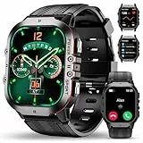OUKITEL Smartwatch Herren Militär mit Telefonfunktion, Robust Fitnessuhr mit Herzfrequenz, 5ATM Wasserdicht Sportuhr 120+Sportmodi mit SPO2/Blutdruckmessung/Schrittzähler, Touchscreen für iOS/Android