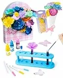 Kiztoys Bastelset Kinder ab 6 Jahre - DIY Blumen Magisches Farbenfärbeset Mädchen, Kreatives Blumenstrauß Blumen Steckspiel Papierbastelsets Spielzeug Geschenk Basteln Mädchen 6 8 9 10 12 Jahre