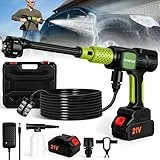 DeeprBetter Akku Hochdruckreiniger Auto, 68Bar Mobiler Hochdruckreiniger Pistole mit 6-in-1 Multifunktionale Düse, Wiederaufladbarer Akku Druckreiniger, Tragbarer hochdruckreiniger Autowäsche Gärten