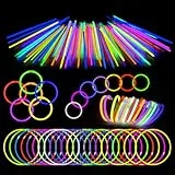 Kangtaixin Knicklichter Leuchtstäbe - 100 Knicklichter Party Set für Kinder mit 100 Verbinder Mitgebsel Kindergeburtstag, Gastgeschenke, Leuchtstäbe Party Deko für Geburtstag & Events