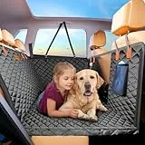 JOEJOY Hundedecke Auto Rückbank für Pickup-Trucks, Hunde Autositz Rückbank Verbreitert, Hundesitzbezug mit Harter Unterseite, Autoschondecke Hund Rücksitz Wasserdicht Kratzfest mit Sicherheitsgurt