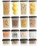 Hausfelder Vorratsdosen mit Deckel Luftdicht | 32er Vorratsbehälter-Set | Wasserdicht | BPA-frei | Aufbewahrungsbox Küche | 32-teiliges Set (16 Dosen mit Deckel)