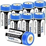 Battsea wiederaufladbare Compatible with Arlo Ersatzbatterien 900mAh 3.7V, Compatible with Arlo Kamera VMC3030 VMK3200 VMS3230 VMS3330 VMS3430, Taschenlampen, Mikrofon, Rauchmelder, Wecker (8 Packung)