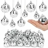 32 Stück Mini Discokugel Set, 4 Größen Gemischt Spiegelkugel Discokugeln Set, Discokugel Deko Klein 2cm 3cm 4cm 5cm, Disco Ball Cake Toppers, Deko Discokugel für Kuchendekoration, Party, Weihnachten