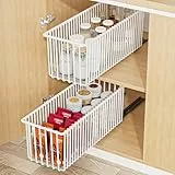 Diealles Shine 2er Set Teleskopschublade, Abnehmbarer Schublade Küche, No Drill Schublade Küche für Küches Bad und Wohnzimmer, 41CM Tiefe