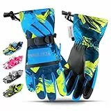 West Biking Skihandschuhe Kinder, 3M Thinsulate Warm Handschuhe Kinder Wasserdicht Winddicht, Winterhandschuhe Touchscreen, Kinder Handschuhe Winter Für 6-12 Jahre Jungen Und Mädchen