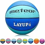 Meteor® Basketball Layup Jugend ideal auf die Kinder-hände 5-10 Jahre Mini Basketball für Ausbildung weicher Outdoor mit griffiger Oberfläche (Größe #4, Blau)