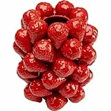 Kare Design Vase Strawberries, Rot, Erdbeeren, handgearbeitet, Unikat, Porzellan Glasiert, Vase Klein, Dekorationsvase, Tischvase, Blumenvase fürs Wohnzimmer, Accessoire, 24x21x21 cm (H/B/T)