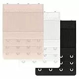 Teaaha 3 Stück Damen BH Verlängerung, Dehnbar BH Erweiterung 3 Haken 4 Reihen, Bequem Elastische BH-Verlängerer Für Damen Und Mädchen (Schwarz, Weiß, Hautfarbe)