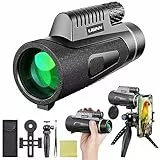 Ant Warrior Monocular, Monokular Teleskop 12x50, HD Monokulars Fernglas mit Smartphone Halterung Stativ, FMC BAK4 Prisma Wasserdicht Kompakt Monokulars für Erwachsene Vogelbeobachtung Reisen