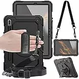 TECHGEAR Utility Hülle Kompatibel mit Samsung Galaxy Tab S8 11,0 Zoll (SM-X700/ X706) Robust Stoßfest Outdoor Schutzhülle mit 360 Grad Schwenkständer, Hand Schultergurt, Eingebaut Bildschirm -Schwarz