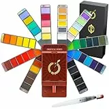 Pinturale Aquarell Reiseset Premium | 56 Aquarell Farben + Pinsel | Aquarellset To Go für Künstler