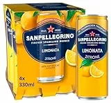 San Pellegrino Naturali Limonata Zitronen-Limonade mit 16% Zitronensaft (aus Konzentrat) 4er Pack (4 x 330ml) Einweg-Dosen