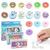 16 Stück Radiergummi Kinder, Radiergummi Lustig mit 16 Stile Spaß Donut Designs, Bunt Radiergummis Set Abnehmbar, Radiergummis Kinder Mitgebsel für Schreiben, Zeichnen