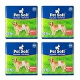Pet Soft Hundewindeln für Rüden, Einweg-Windeln für Rüden, Super Saugfähig Rüdenwindeln mit Auslaufsicher (M 48stück)