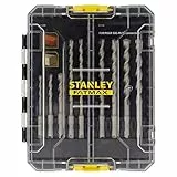 Stanley FatMax 9-tlg. SDS-plus Steinbohrer-Set STA88562 (Premium Bohrer von 5-12 mm SDS Plus-Bohrer, 110 mm + 160 mm Länge, im handlichen ToughCase)