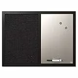 Bi-Office Kombitafel Black Shadow, Pinnwand und Whiteboard, Anthrazit Textiloberfläche und Silber Magnetisch, MDF Rahmen 22 mm dicker, 60 x 45 cm