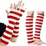 DTYGUIXE Warme Stulpen, Mädchen Warm Beinwärmer, Winter Leg Warmers, Gestrickte Beinstulpen, Overknee Strümpfe, Damen Kniestrümpfe für Radfahren, Skaten, Bergsteigen, Wandern, Outdoor-Sport