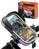 HENMI Handyhalterung Fahrrad Wasserdicht Tasche für 4.7-7 Zoll Smartphone Handyhalter Fahrrad mit Regenschutz 360°Drehbarem Fahrradtasche Handy für Rennrad, Ebikes, Motorrad