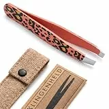 KLINGENHELD® Haargenaue Pinzette - greift jedes Haar beim 1. Versuch ohne durchrutschen - Pinzette Augenbrauen Zupfen handgeschliffen, schließt Jahr für Jahr bündig - Jute-Etui (50 Farben)