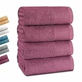Montafox 4er Set Duschtücher 140 x 70 cm Flauschige Duschhandtücher 100% Baumwolle Saugfähig Kuschelig Weich Badetuch Duschtuch